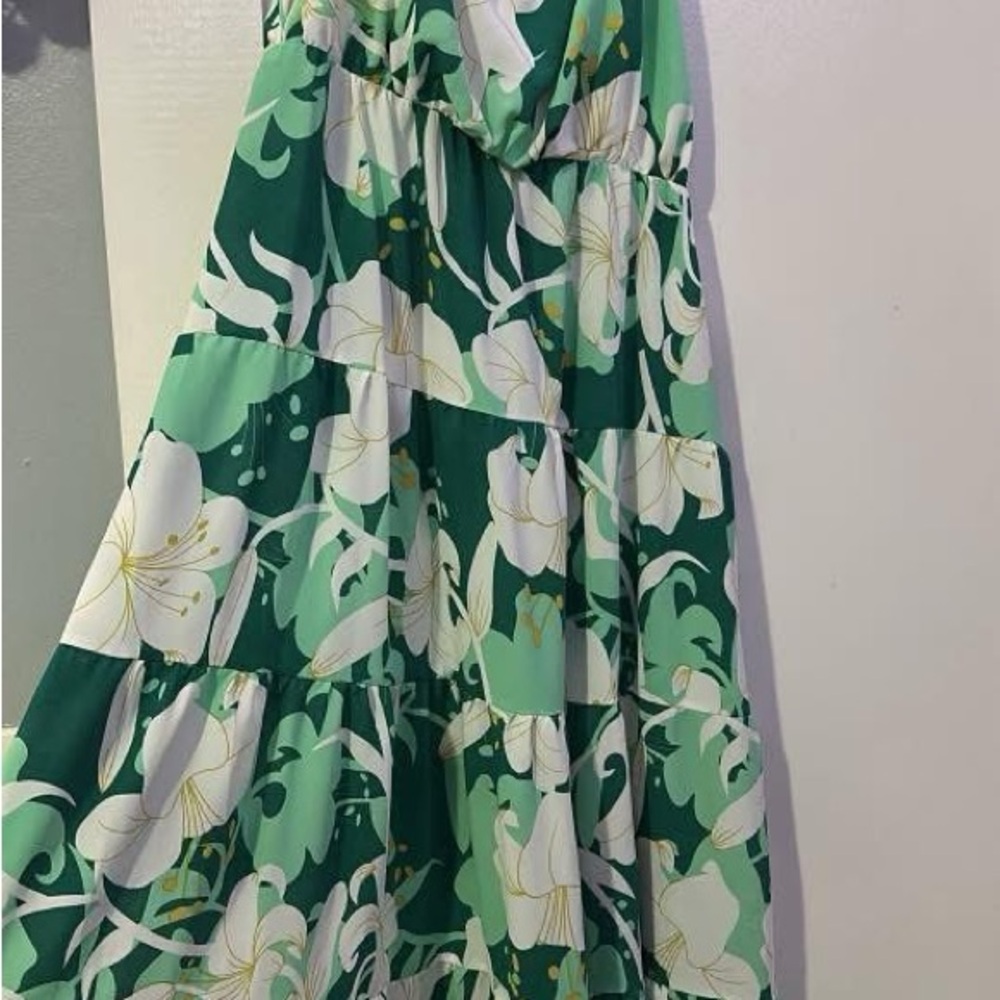 Floral Green Maxi Dress